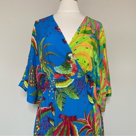 Farm Rio Tahiti Wrap Maxi Dress, Small - Picture 3 of 13